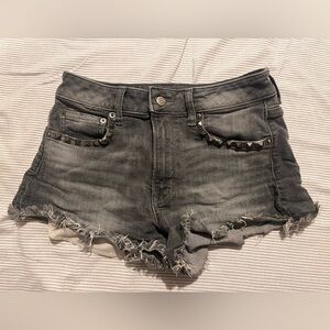 American Eagle Gray Jean Shorts with Stud Accents
